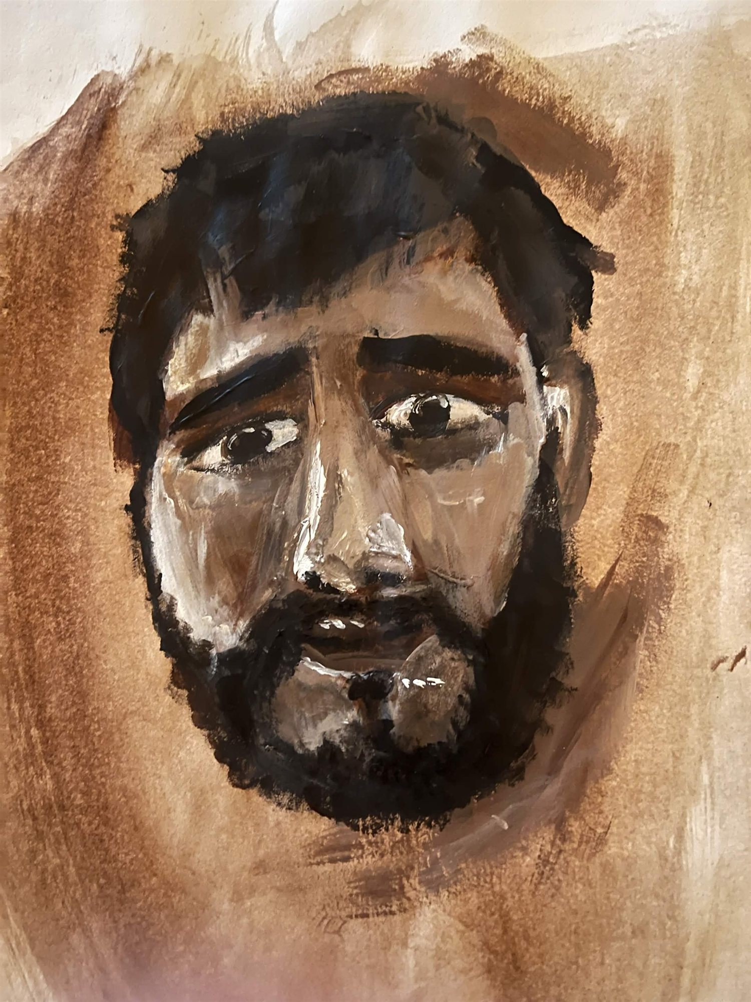 Monochromatic acrylic portrait